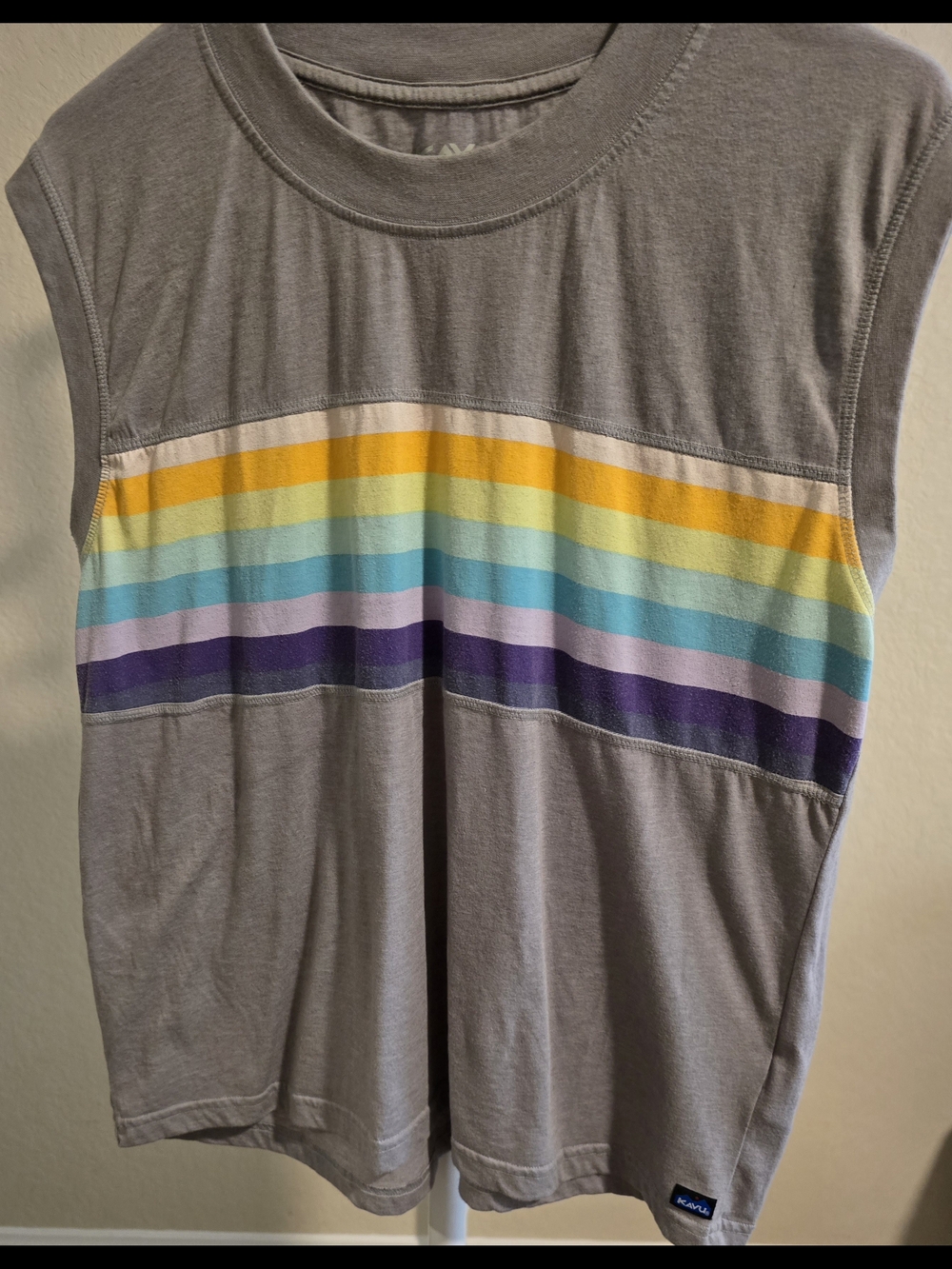 Women's KAVU Tuva Muscle Tank Top Ultimate Grey colorway Large
